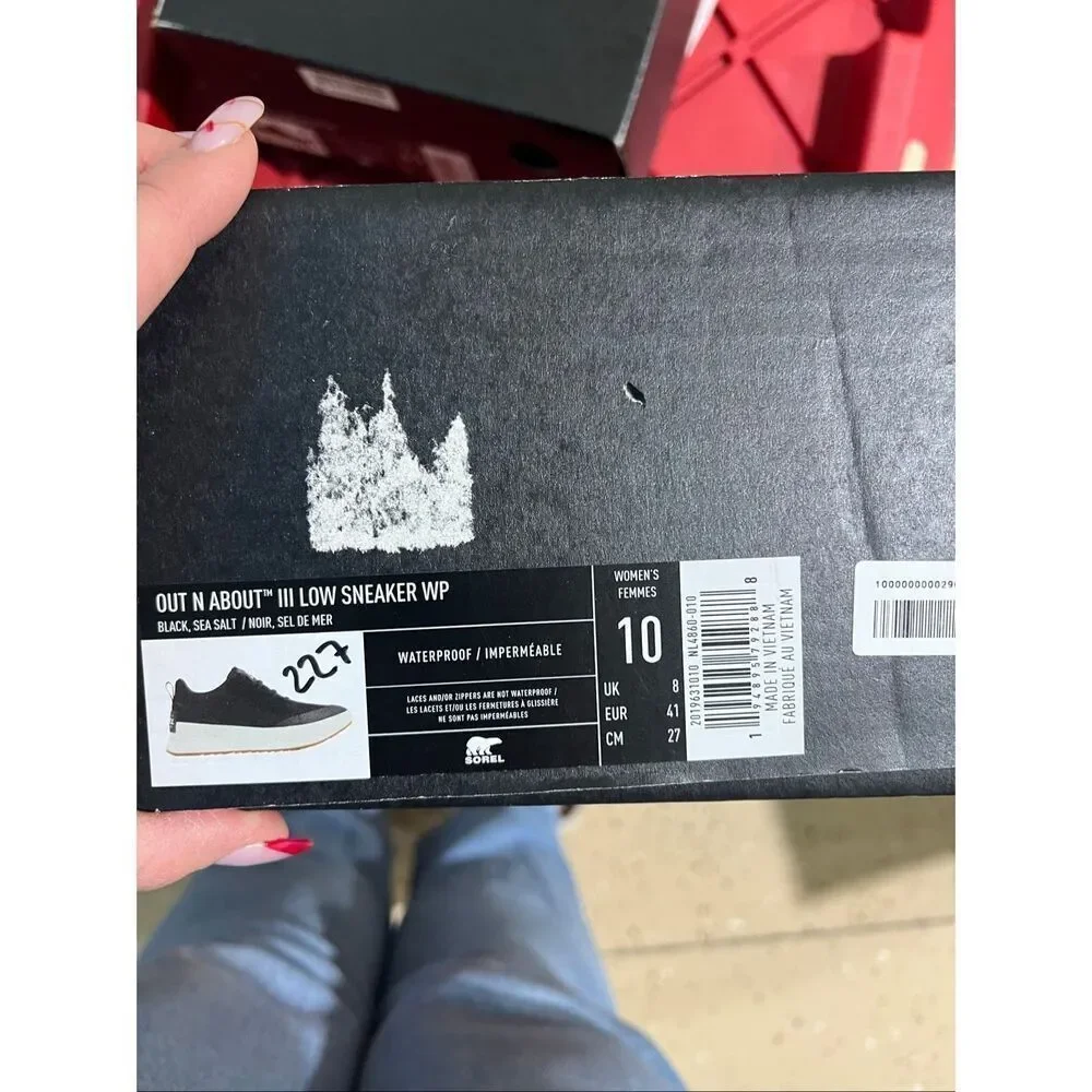 Sorel NWT Out N About III 1.5” Low Platform Mesh Athletic Waterproof Sneakers Si